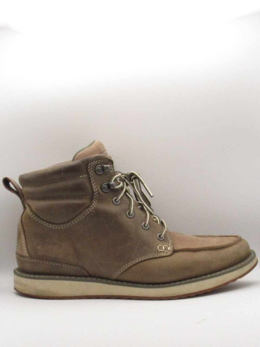 LL Bean Men's Brown Stonington Moc Toe Leather Boots, Size 11 Very Good Cond. - Picture 4 of 14